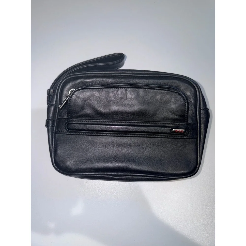TUMI Clutch Bag Black Leather For Men Second Bag 92104D4 Business Clutch L